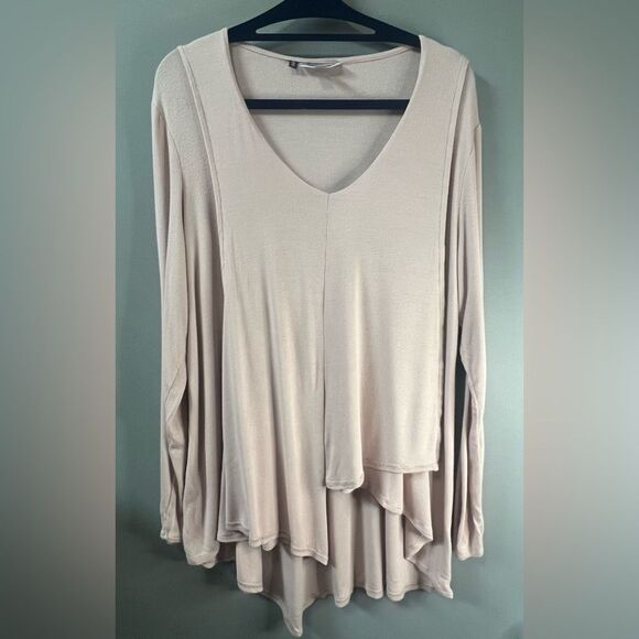 Jennifer Lopez Champagne Hi Lo Tunic Top Sz XL - Picture 1 of 8